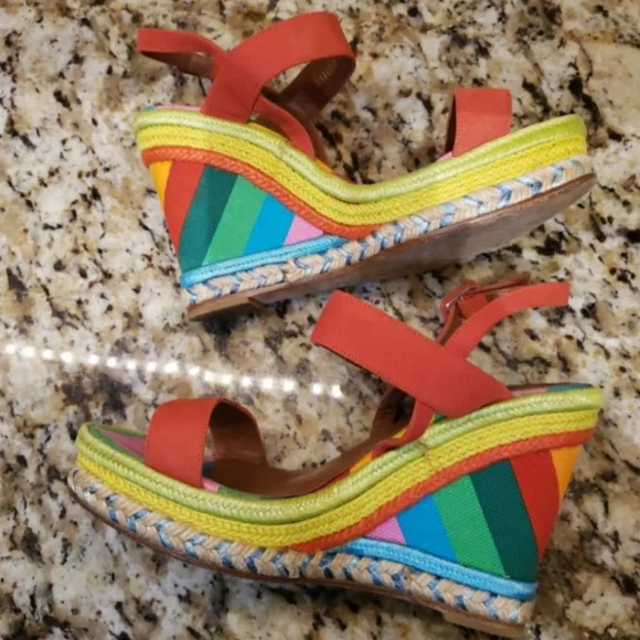 Valentino Colorful Wedge Sandals - Picture 6 of 10